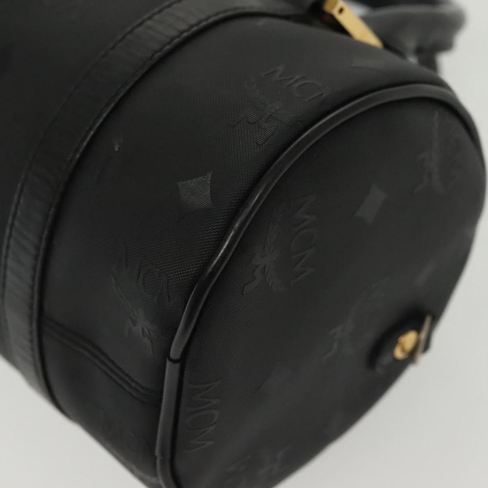 MCM Vicetos Logogram Hand Bag PVC Black Gold Auth bs28959 - Picture 14 of 16